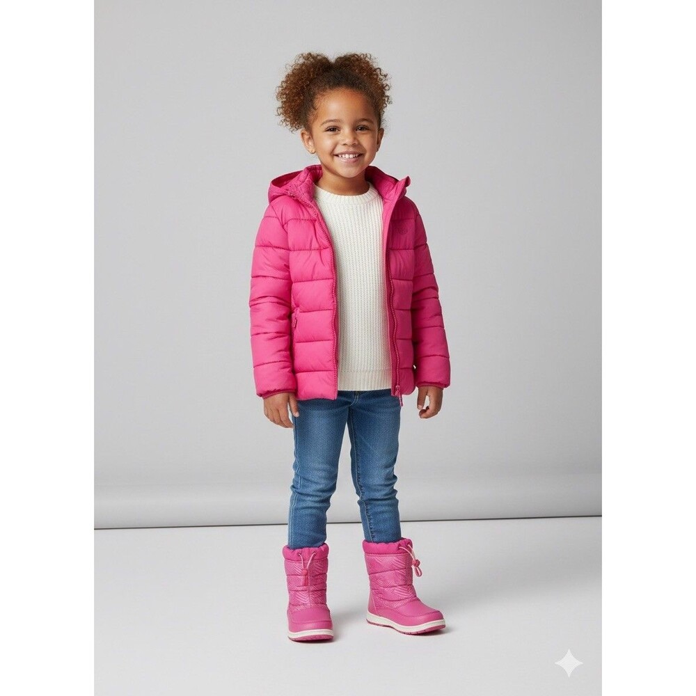 Lands' End Kids Snow Flurry Insulated Winter Boots Pink Youth 11 Waterproof